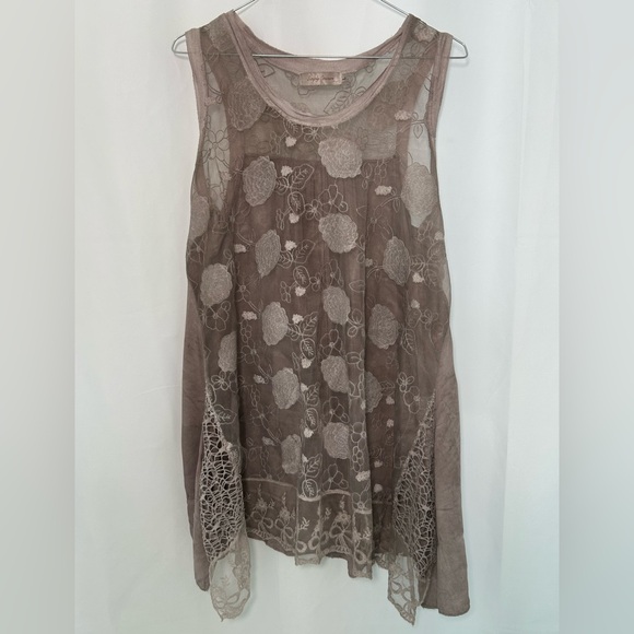 SIMPLY COUTURE Mesh Floral Tank - Picture 1 of 4